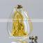 Gold plated crystal vial pendant DIY jewelry essential oil pendant name on rice art SCREW CAP