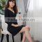 Spring wear short medium length beaded hot selling cheap one piece black dress from guangdong