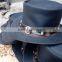 Pure Bull-hide with Ring-Metals Design Napa Leather TOPPER "GOTHIC" TOP HAT