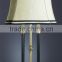 pupolar imitate wooden unique design poly table lamp with drum linen lamp shade for home lighting