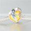 Enamel Heart Shape S925 Silver For Making Charms Braclet