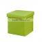 Cube Faux Leather Folding Storage Ottoman, Foot Rest Stool Footrest