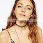 Black color nylon rope with silver alloy tortoise shape choker necklace