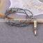 Metal Copper Bronze Bullet Head Pendant Necklace, with 3mm Natural Stone Necklace, Charm Beaded Gem Fashion Gemstone Necklace