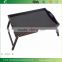 DT024/OEM Black Color Bamboo Tray TV Laptop Tray Bedroom with Paiting Food Table Disk Trays with legs