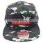 Custom Embroidered Patch Flat Brim Army Running Cap With Two Metal Eyelets