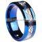 8MM Blue Tungsten Carbide Ring, Tungsten Carbide Ring With Blue Carbon Fiber, New Fashion Celtic Tungsten Carbide Ring