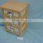 wooden storage cabinet with natural wicker basket drawer