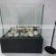 Decorative Square Table Top Iron Metal &glass Bio Ethanol Fireplace