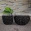 Modern Style Pebble Black Resin Garden Flower Pots
