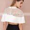 White Color Girls Fashion Short Sleeve Korean Style Gauze Cute t-shirt