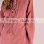 MGOO Ladies Oversized Laced Up Sweatshirt Dress Rose Jumper Crisscross Belt Pullover Hoodies 100% Cotton