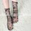 WS-24 Sexy Breathable Silk Heap Heap Soft Elasticity Black Fishnet Lace Flower Mesh Ankle Fashion Socks Summer Style