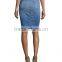 Fashion ladies short skirt designs high waist blue jeans skirt