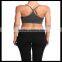 Seamless Cross Strap Back SPORTS BRA TANK TOP Stretch Bandeau Cami gray color