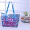 Large Fashion Stripe Zippered Top PVC Women Designers Bags