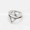 Open Mouth Finger Ring Classic Anti-Silver Zipper Two Triangle Rings Set