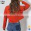 Fashion latest design sweatshirt production eyelet lace up high quality sweatshirts