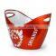 red ps plastic branded logo wine ice bucket with factory supply