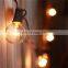 25Ft G40 Globe String Lights Incandescent Light Bulb with US Plug white black color