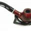 135mm Length wooden resin short tobacco pipe with small black line-dot head for smoking