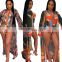 Women Sexy Floral Print One Piece Swimsuit 2021 New Female Beachwear Brazilian Bathing Suit Plus Size Monokini 2XL with Cover Up