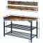 Living room custom metal and wooden shoe rack bench 2 tier iron steel shoe rack online for sale simple designs