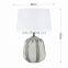 Factory manufacture living room ceramic table lamp embossed design white desk lamp for bedside decor