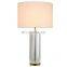 Luxury Fabric Shade K9 Solid Crystal Bedside Table Lamp for Home Decoration Hotel Room Light Lamp