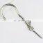 Nickle metal shower curtain hooks with metal clips