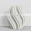 White 3D Print Unique Design Scandinavian Minimalist Decor Modern Ceramic Vase