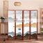 4 Panel wood room divider screen