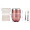 Wholesale stainless steel wine mug 12oz egg tumbler shape wine double wall vacuum insulated cup with lid red wine tumbler mugs