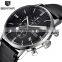 BENYAR 2720K Men Business Luxury Brand Quartz Watches 3 Eyes Date Display Chronograph Leather Wristwatch