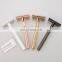Men Personal Care Biodegradable Golden Brass Safety Razor Stand Set