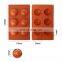 Food Grade Six Holes Custom Brands Logo Non Stick Semicircle Cake Fudge Baking Silicone Chocolate Mold