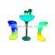 bar tables with high stools set/PE plastic bar table wireless illuminated Modern design chair party led light cocktail table