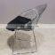 PU seat design metal wire chair livng room dimond bertoia chair