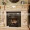 Hot Indoor Natural Polished Beige Marble Fireplace