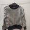 women's beading round neck long sleeve pullover with pattern