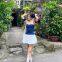 2025 summer new French pure style bow decoration love hollow one-line collar T-shirt top