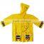 Cartoon Long Durable PVC Yellow Raincoat For Kids
