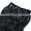 Natural black wavy Brazilian human hair extensions clip ins 7 pieces                        
                                                                                Supplier's Choice