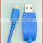 USB cable /USB charger cable with LED light for Iphone/Ipad