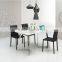 Foshan Factory Supply Natural White Marble Top Stainless Steel Dining Table Design