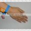 13.56 MHz Fujian RFID woven fabric wristband with one off plastic buckle