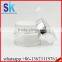 50ml clear glass cosmetic jar with silver lid