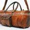 Real Goat Leather Vintage Messenger Shoulder Bag Travel Luggage Bag Gym Duffle Bag Vintage Gymnastic Bag