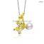 high quality wholesale fashion women butterfly big pearl pendant necklace