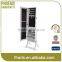 Floor standing wood full length mirrored cabinet for jewelry